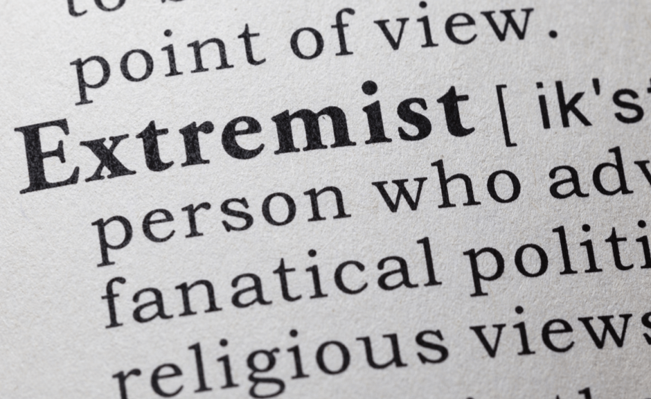 A picture of the dictionary definition of the word extremist to introduce an article on Mark Driscoll and confronting extreme Christianity