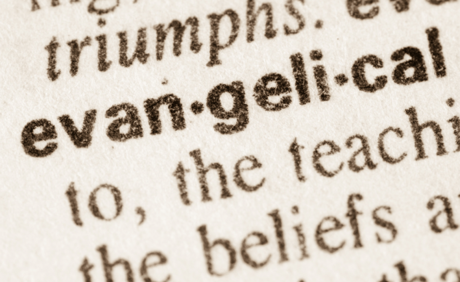 Photo of the dictionary definition of Evangelical to introduce an article about the demonization of deconstruction