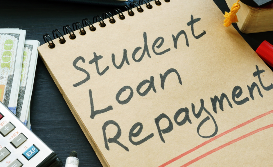 A picture that says "student loan repayment" to introduce a piece on loan forgiveness as a conservative devil term