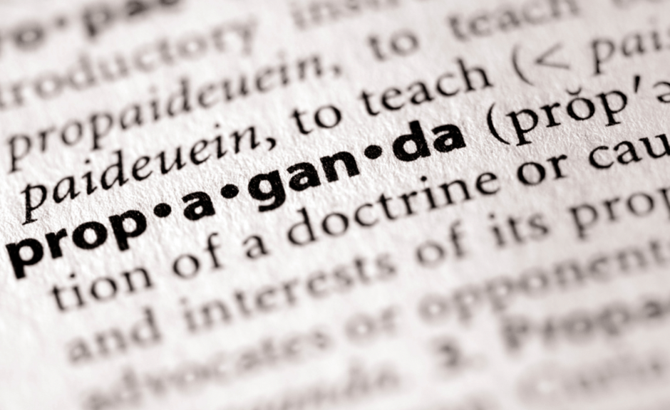 a dictionary definition of propaganda to ground an analysis of anti-DEI banned words lists