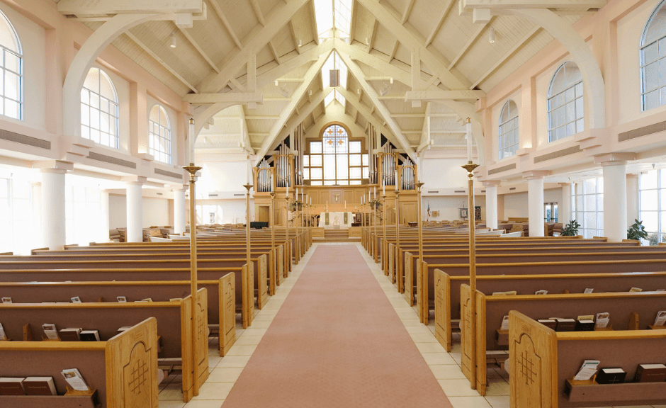 A pic of a clean interior of a church to introduce an article about how all churches are vulnerable to sexual abuse situations