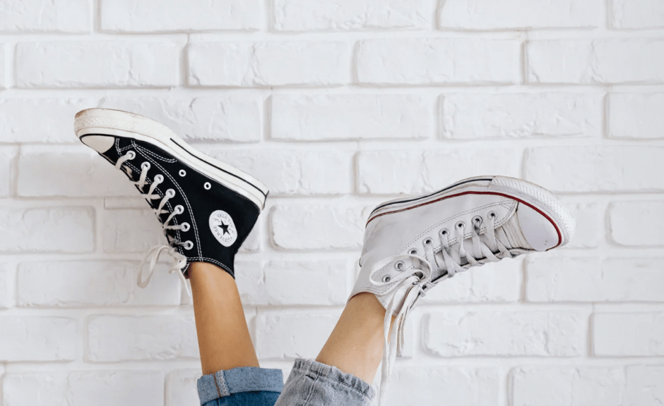 A pair of converse shoes to introduce an article about the demonization of the politics of joy